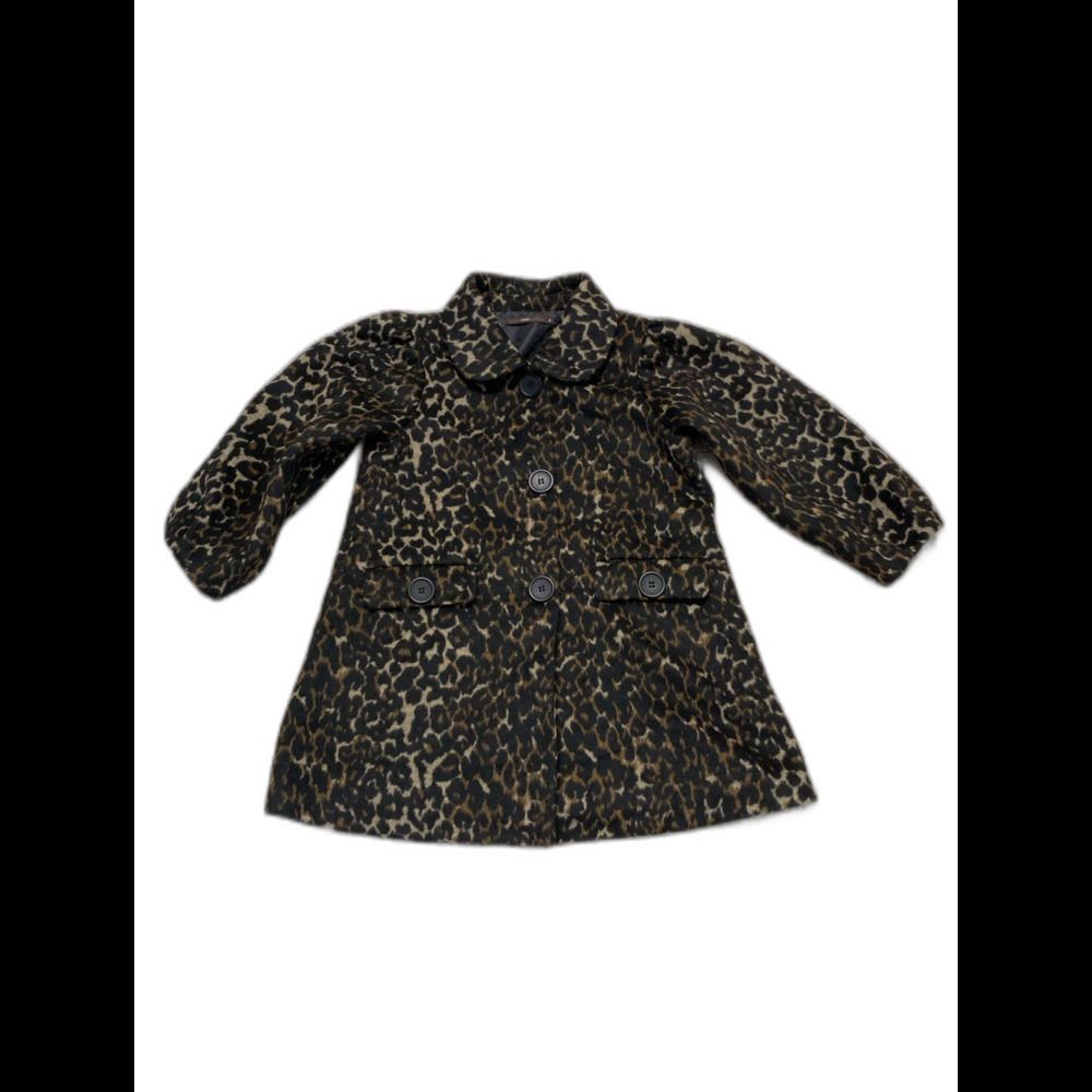 Leopard Print Puff Sleeve Dress Coat – Vintage Glam Holiday Party Jacket Small